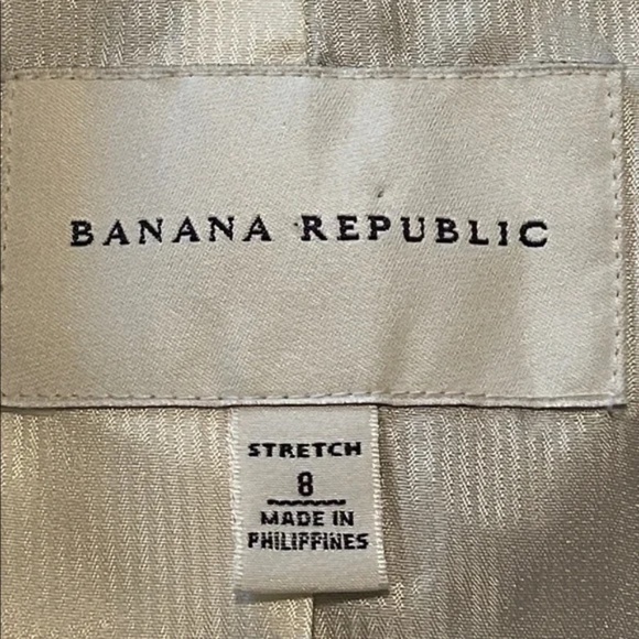 Banana Republic Stretch Wool Blazer Jacket Gray 2 Button Front Pockets Size 8 - Picture 2 of 7